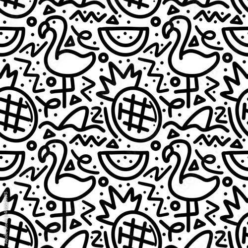 doodle set of summer holiday hand drawing