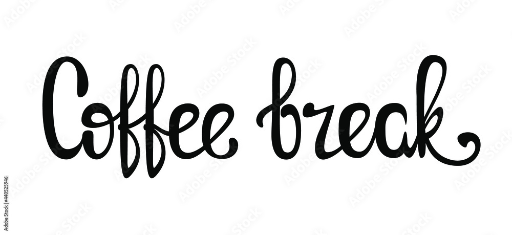Coffee break. Black lettering on a white background. Coffee break. Black lettering on a white background.