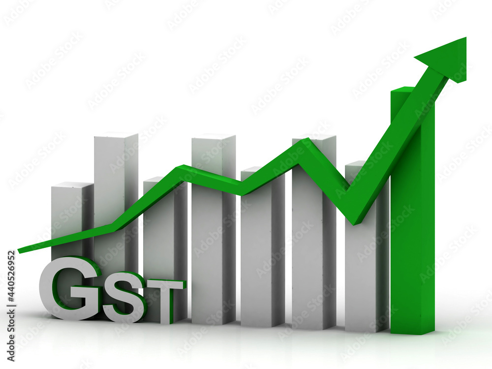 3d rendering Stock market online business concept. business Graph with GST 3d rendering Stock market online business concept. business Graph with GST
