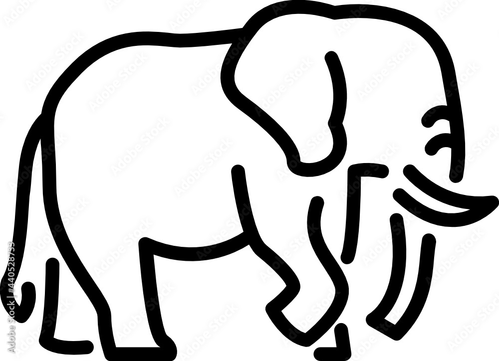 elephant minimal line icon