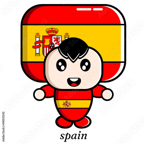 boy vector cartoon character wearing country flag