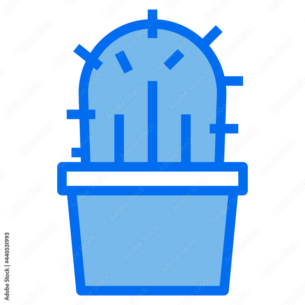 Cactus blue line icon