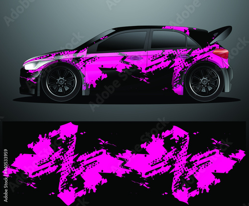 Rally car decal graphic wrap vector  abstract background