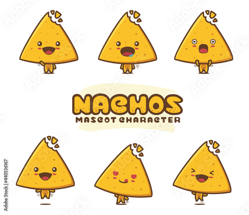 cute nachos cartoon mascot