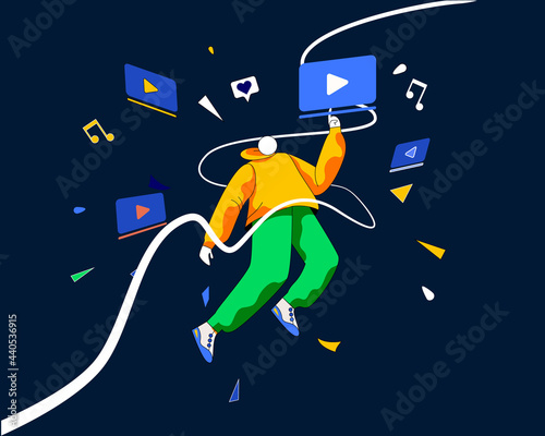 Media consumption illustration concept vector 