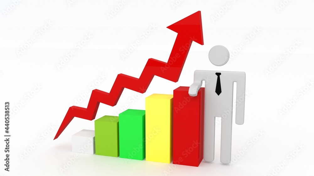 3d rendering Stock market online business concept. business Graph successful business team 3d rendering Stock market online business concept. business Graph successful business team