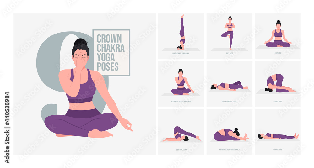 Solar Plexus Chakra Yoga poses. Young woman practicing Yoga pose. Woman  workout fitness, aerobic and exercises. 14740443 Vector Art at Vecteezy