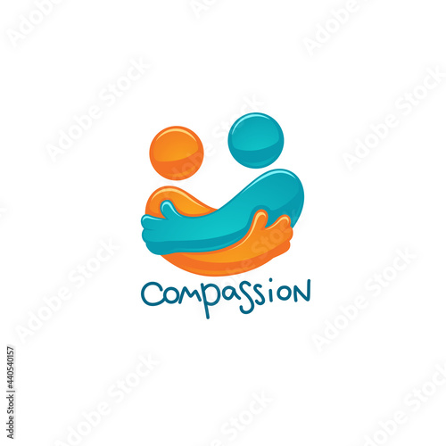 compassion, friendship,  family, love and happiness logo label, emblem