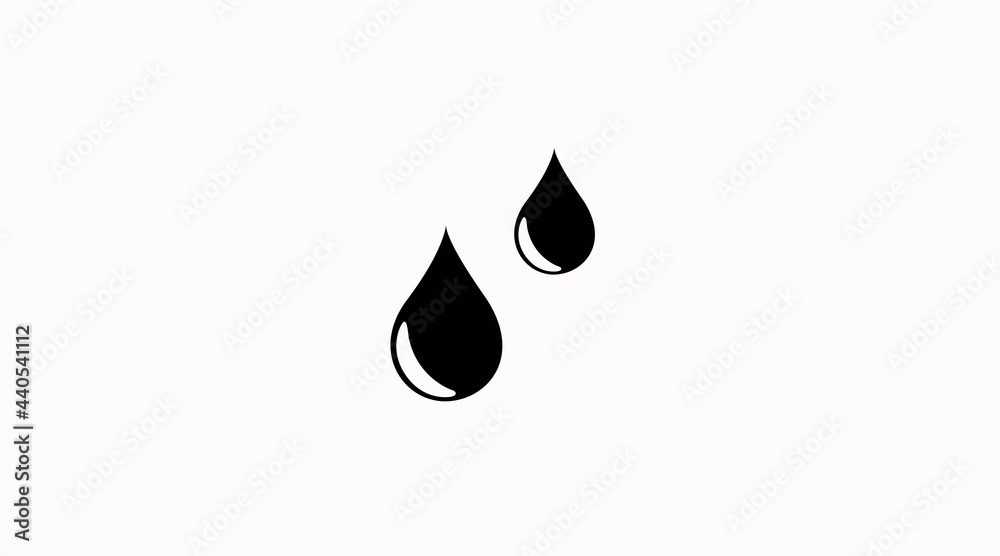 Water Drops. Vector isolated illustration of two flat black and white drops Water Drops. Vector isolated illustration of two flat black and white drops
