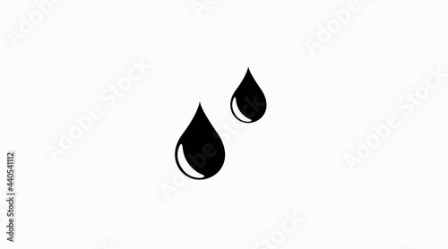 Water Drops. Vector isolated illustration of two flat black and white drops