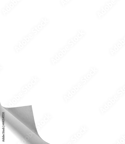 paper with curl blank page document corner background note empty white sheet tutn message bend border