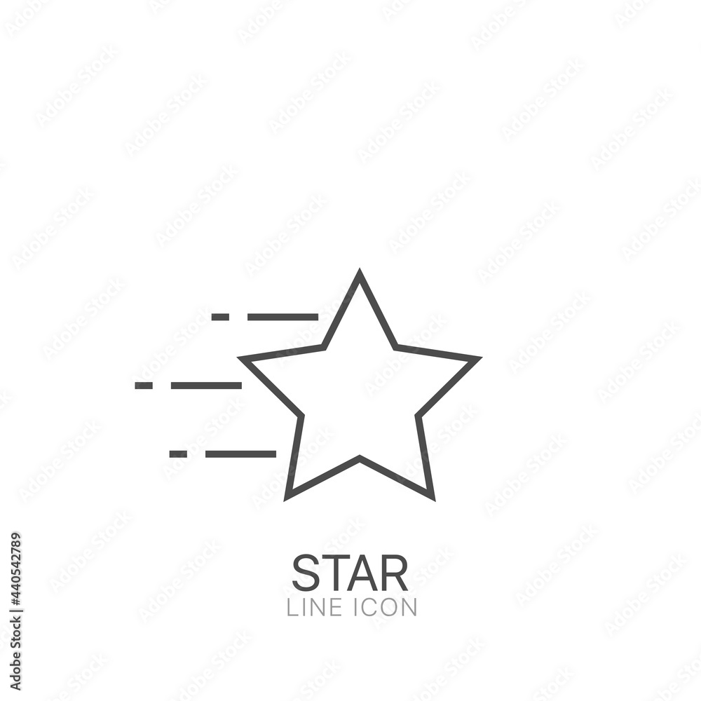Flying star outline vector icon. Editable stroke Premium star icon or logo