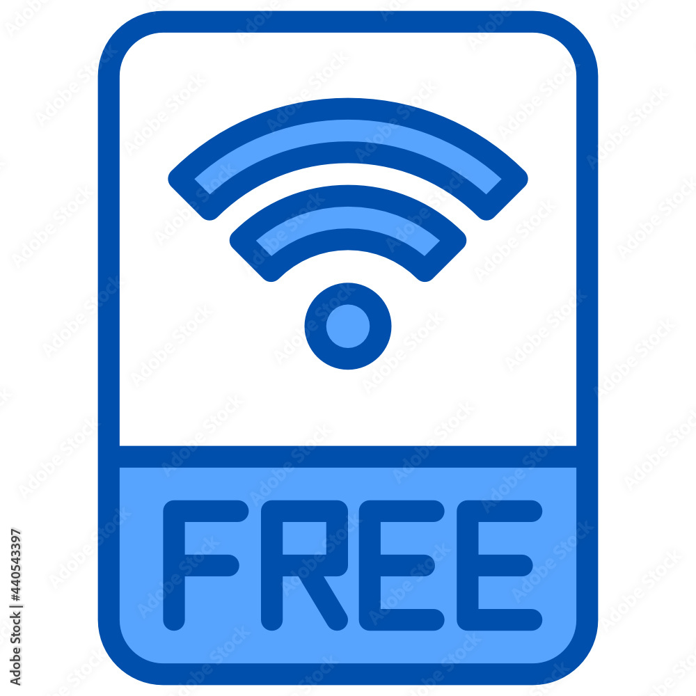 Free wifi blue style icon Free wifi blue style icon