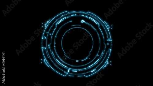 Digital Analysing and Loading Data HUD Display. loading, analysing data, rotating circles, moving graphs, sliders, HUD circle interfaces. High Tech Concept Element with alpha channel.