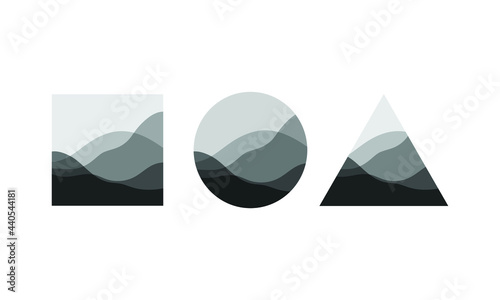 landscape contour basic shape with minimalist abstract pattern in it. geometric element for modern and trendy design decoration. new graphic shape for futuristic concept promotion and business.