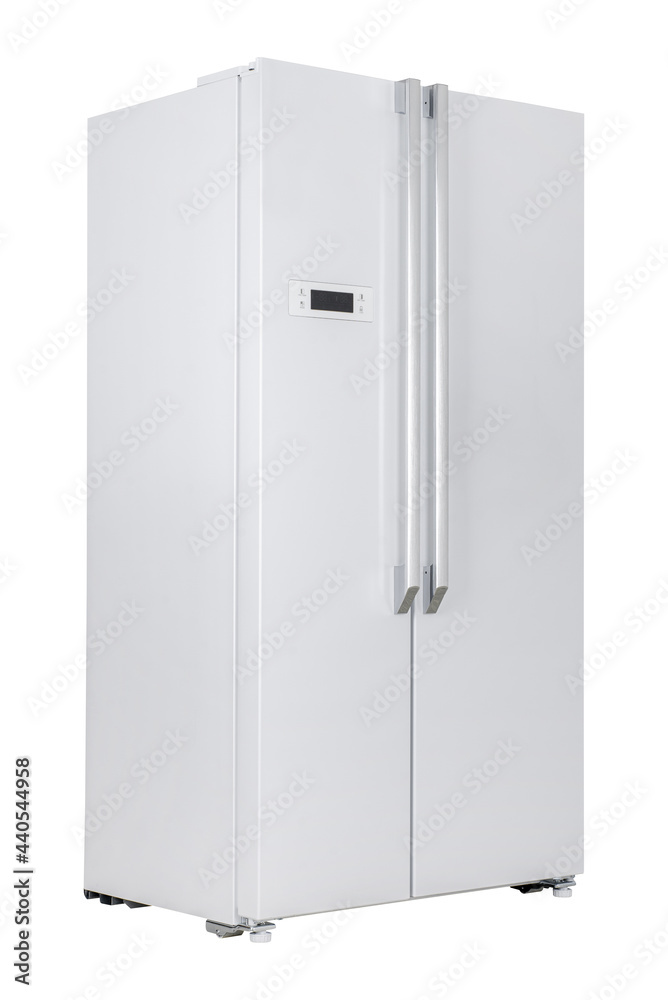 Refrigerator Isolated on White Background. Modern Kitchen and Domestic Major Appliances Refrigerator Isolated on White Background. Modern Kitchen and Domestic Major Appliances