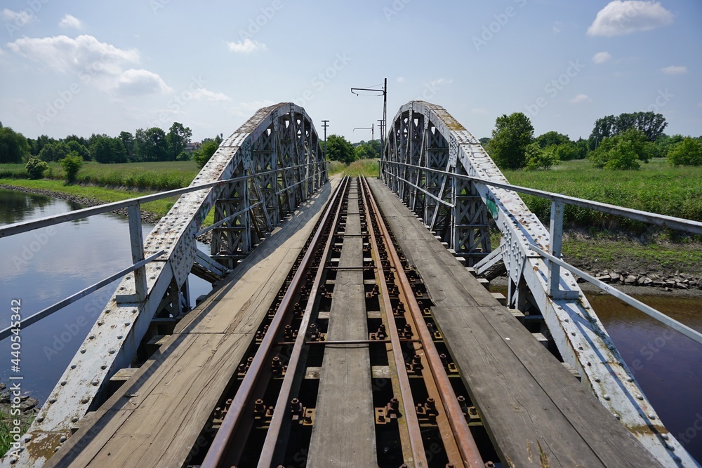 Old tram bridge on the river 