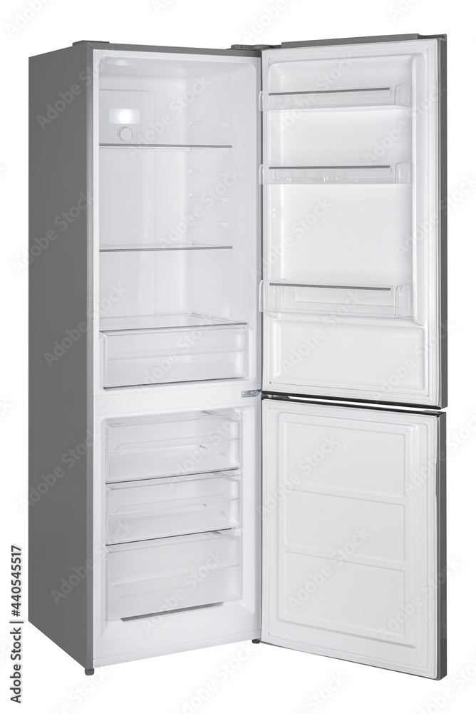 Refrigerator Isolated on White Background. Modern Kitchen and Domestic Major Appliances Refrigerator Isolated on White Background. Modern Kitchen and Domestic Major Appliances