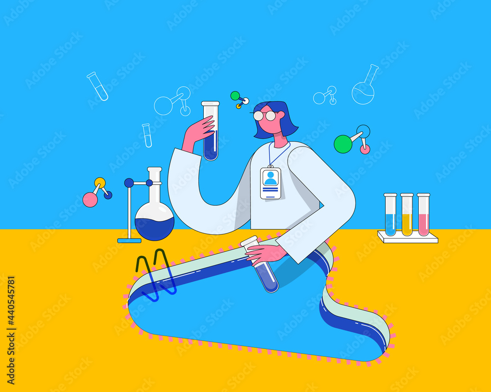 Swimming pool water testing flat illustration concept vector design Swimming pool water testing flat illustration concept vector design