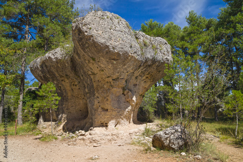 Mushroom-shaped Rock Formation in the Ciudad Encantada, Cuenca, Spain