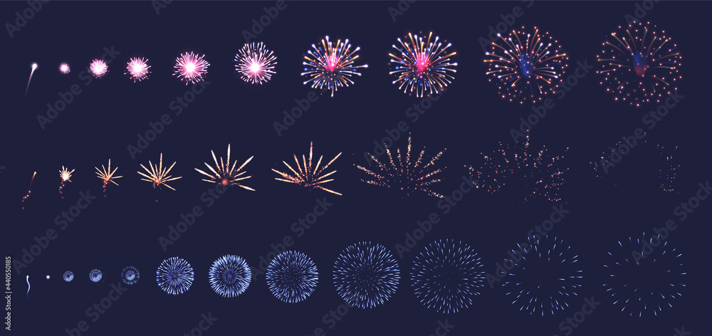 Firework Animation Realistic Set