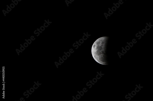 The moon, captured part way through a total eclipse