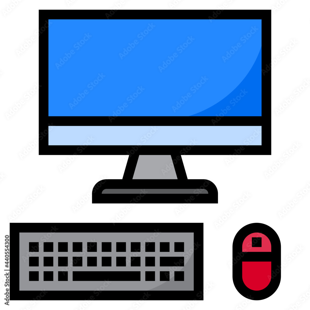 Computer color line style icon Computer color line style icon