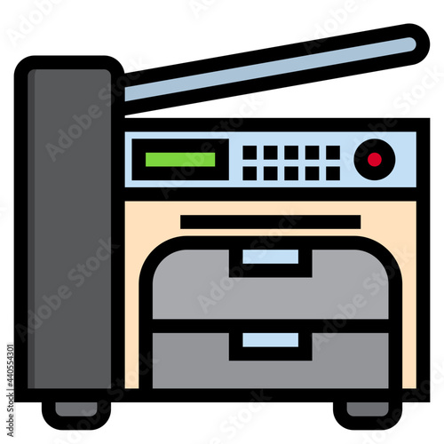 Copy machine color line style icon