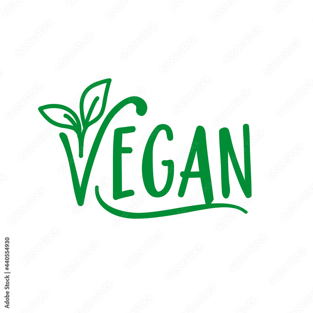 Vegan Vector Lettering Sign Illustration. Vegan Vector Lettering Sign Illustration.