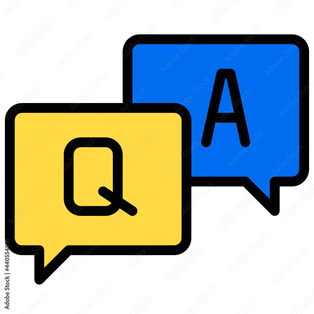 Q&A color line style icon Q&A color line style icon