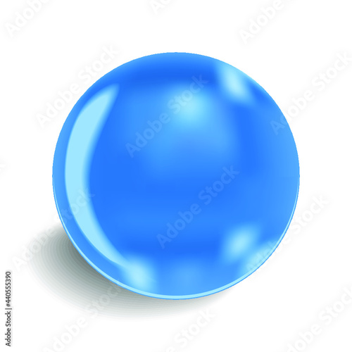 Blue glass ball isolated on a white background