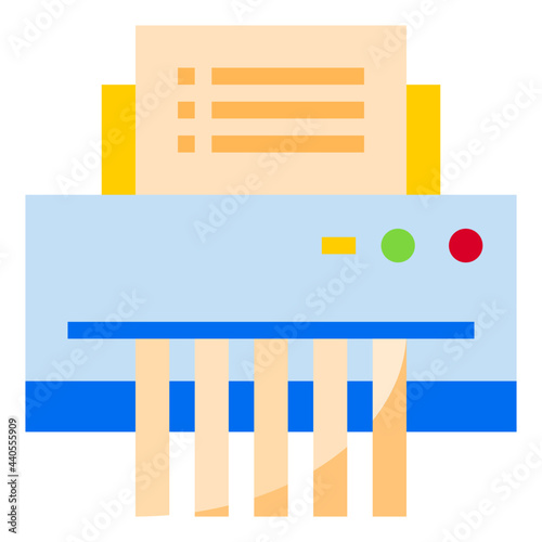Document shredder flat style icon