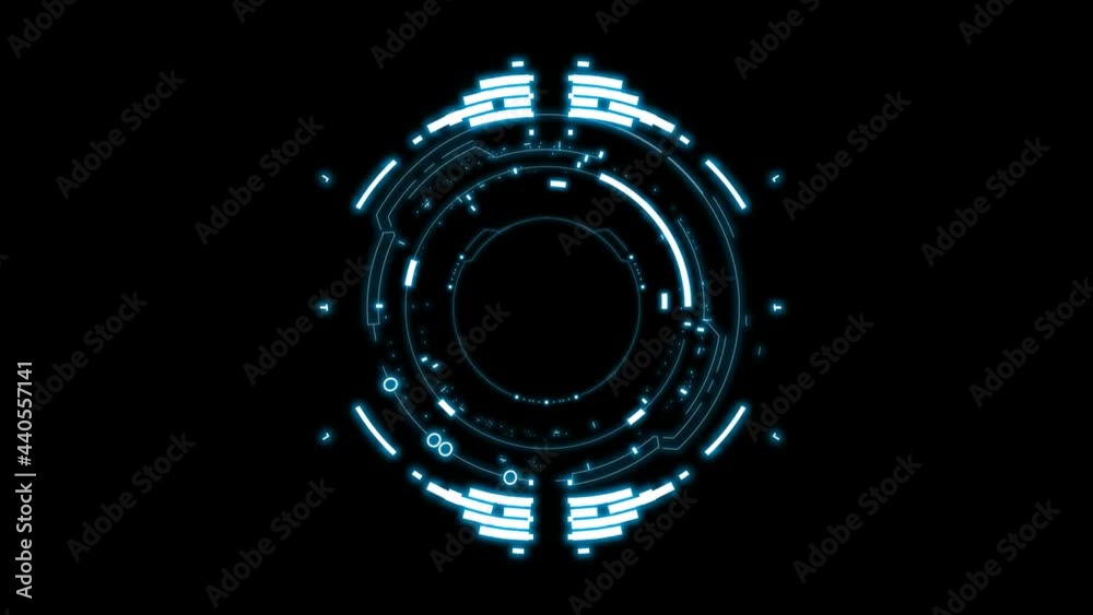 Futuristic Hud Target with Computer Data Screen. Futuristic Element User Interface Navigation Compass System. Digital UI and Sci-fi circular with alpha channel.