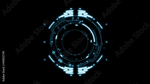 Futuristic Hud Target with Computer Data Screen. Futuristic Element User Interface Navigation Compass System. Digital UI and Sci-fi circular with alpha channel.