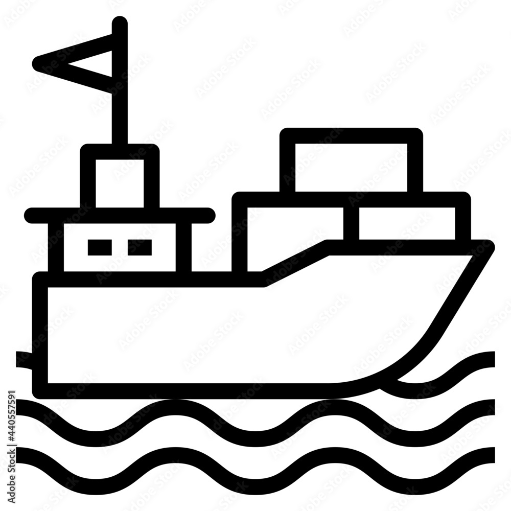 Oil tanker outline style icon Oil tanker outline style icon