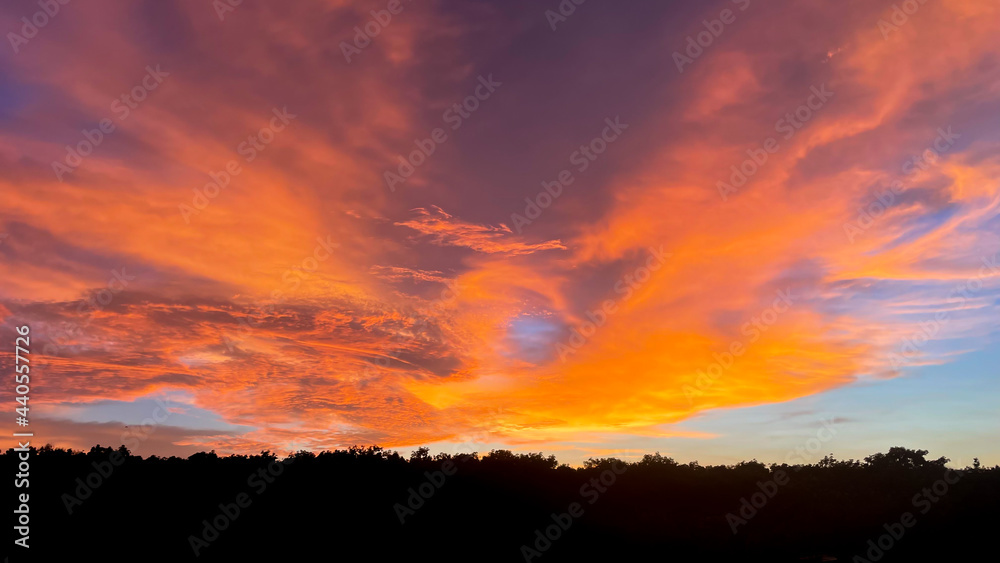 colorful sky with cloud in sunset time after raining. colorful sky with cloud in sunset time after raining.