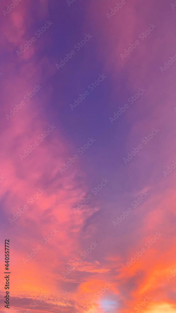 colorful sky with cloud in sunset time after raining.
