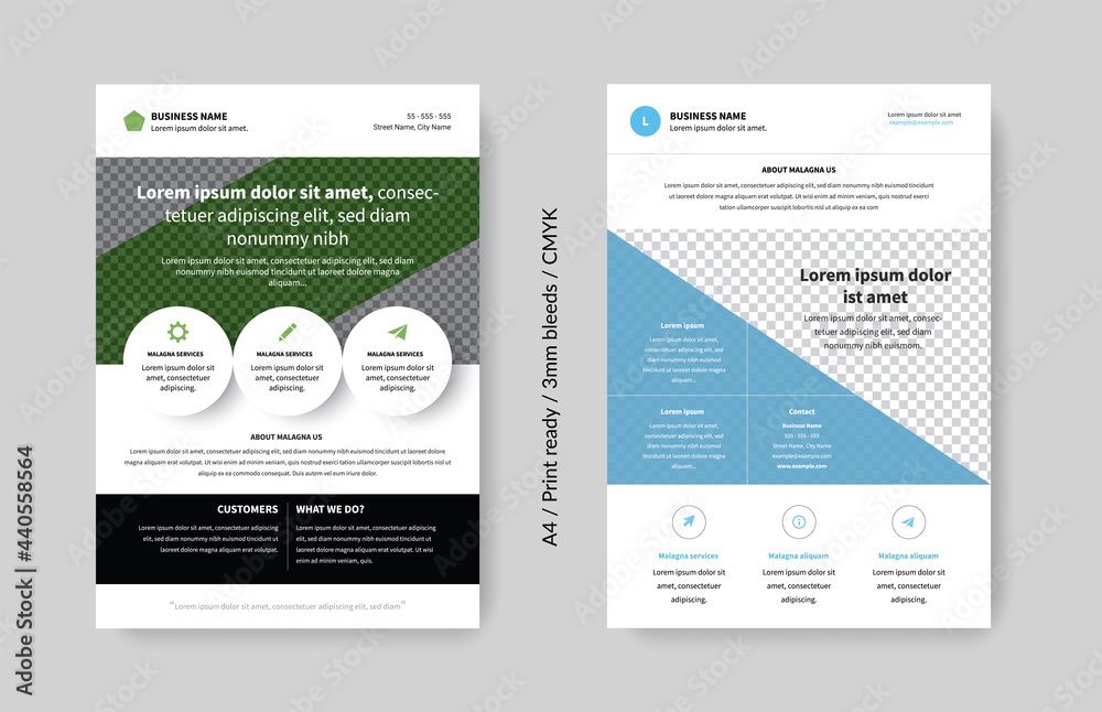 A4 business flyer layouts, clean and editable corporate graphic templates, marketing leaflets, brochure, book cover, minimal design idea, annual booklet concept