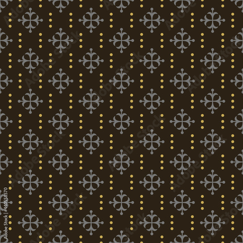 Beautiful background pattern with decorative ornament on black background for christmas holidays, wallpaper. Seamless pattern, texture. Vector image © PETR BABKIN