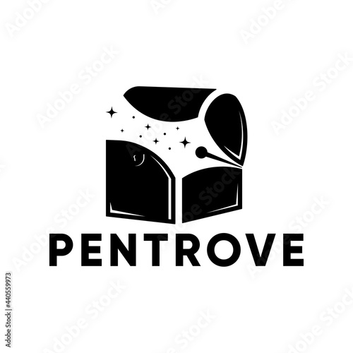 pen trove logo design, school educations logo idea