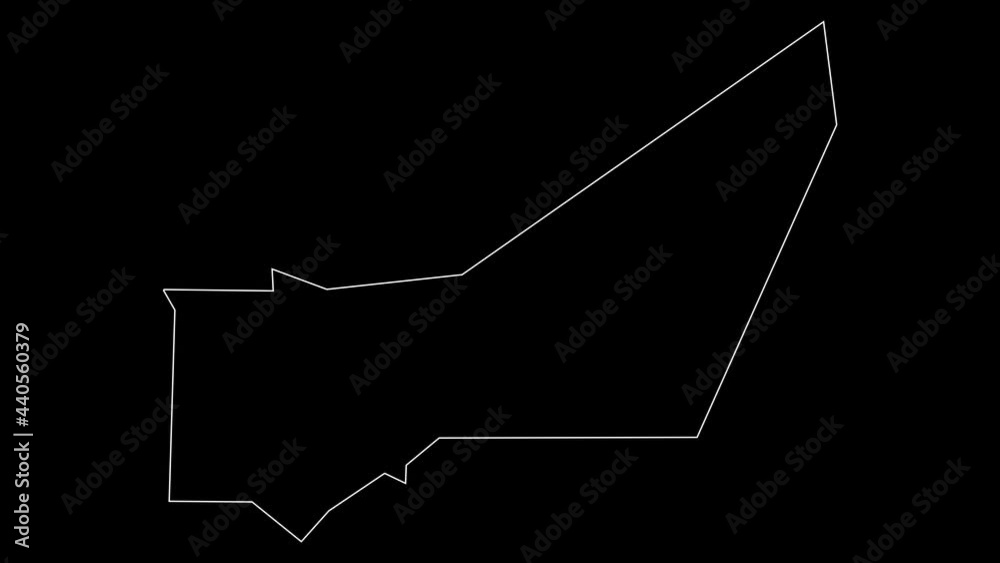 Adrar Mauritania region map outline animation Adrar Mauritania region map outline animation