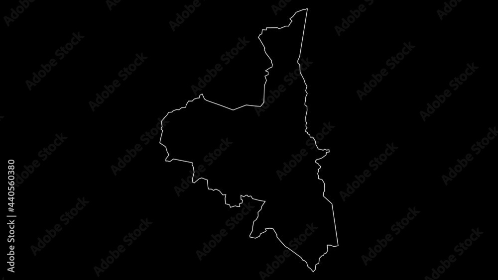 Assaba Mauritania region map outline animation Assaba Mauritania region map outline animation