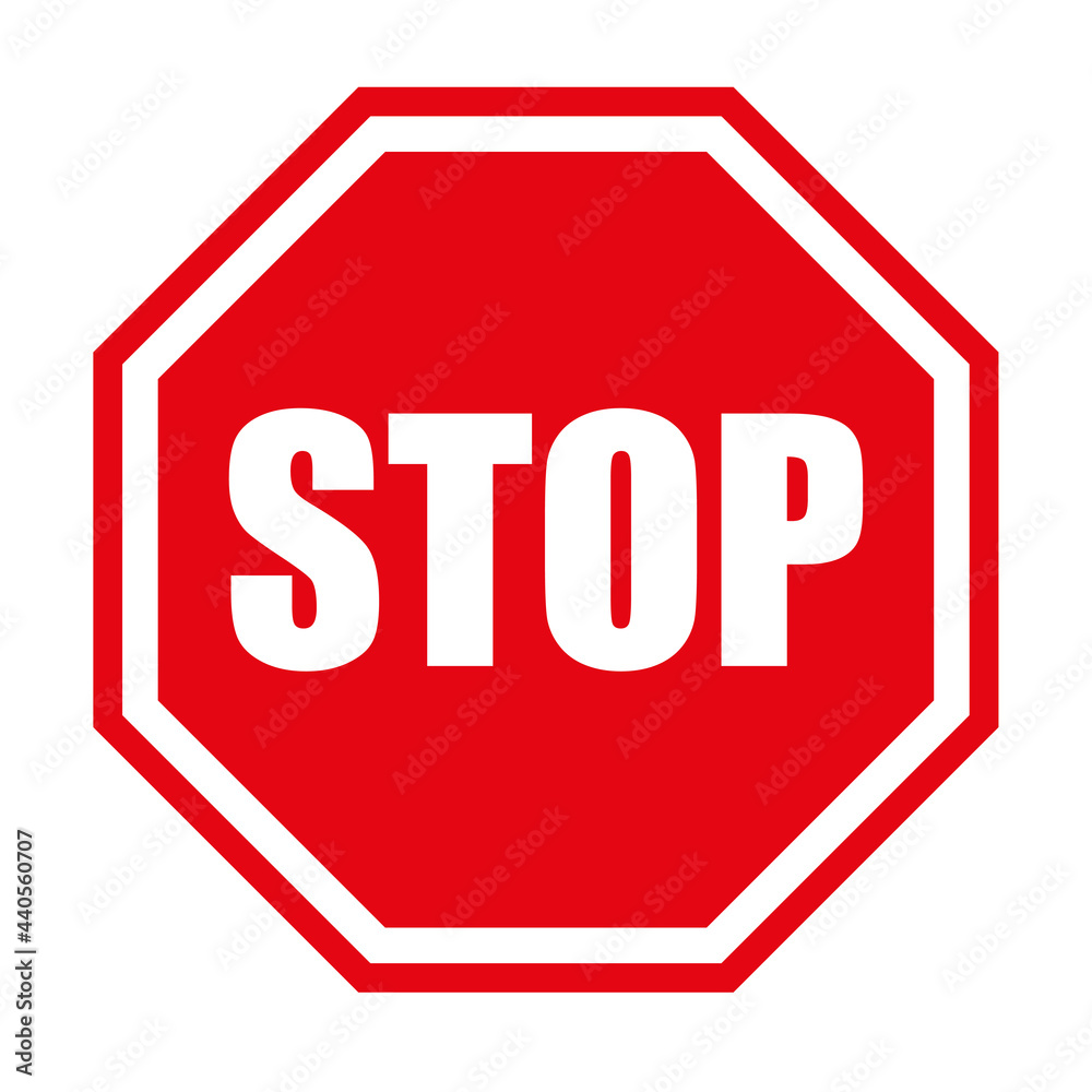 Stop traffic sign, red vector illustration for apps and webdesign Stop traffic sign, red vector illustration for apps and webdesign