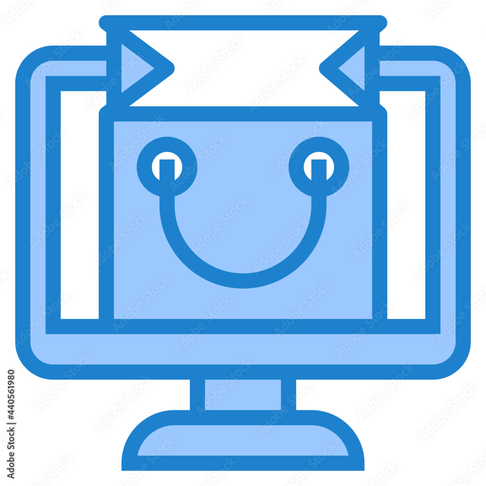 Shopping online blue style icon Shopping online blue style icon