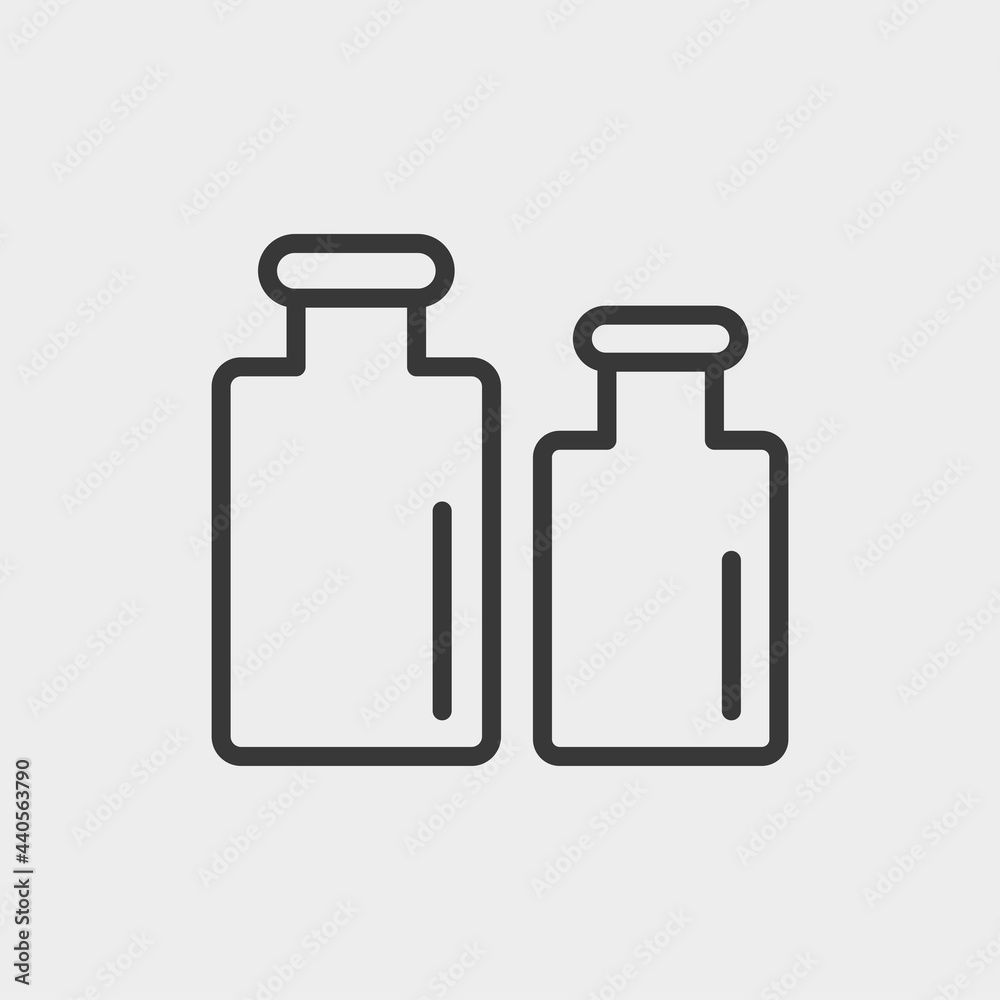 Bottles icon isolated on background. Glass symbol modern, simple, vector, icon for website design, mobile app, ui. Vector Illustration Bottles icon isolated on background. Glass symbol modern, simple, vector, icon for website design, mobile app, ui. Vector Illustration