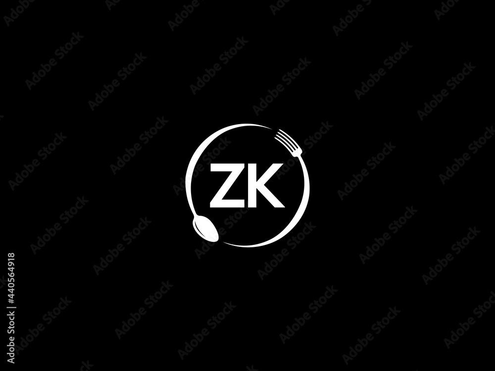 Zk Icon Letter ZK Logo, restaurants zk logo icon vector for modern kitchen ...