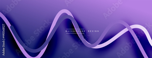 Abstract gradient background with wave line with shadow effect. Geometric composition. 3D shadow effects and fluid gradients