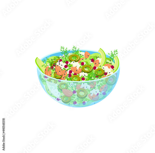 bright beautiful color cartoon salad food menu