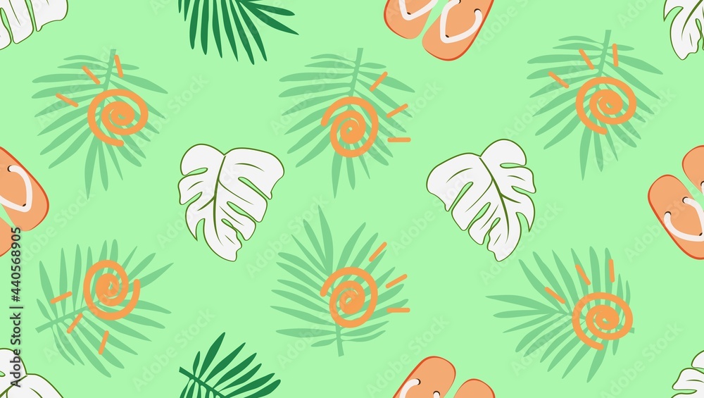 cute nature collection pattern seamless flat vector illustration