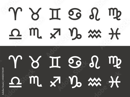 zodiac signs vector icons 12星座のマークのアイコンセット